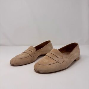 Paul Green Natalie Flat Loafer Beige Cream Size 5.5 and 5 Slip On Suede